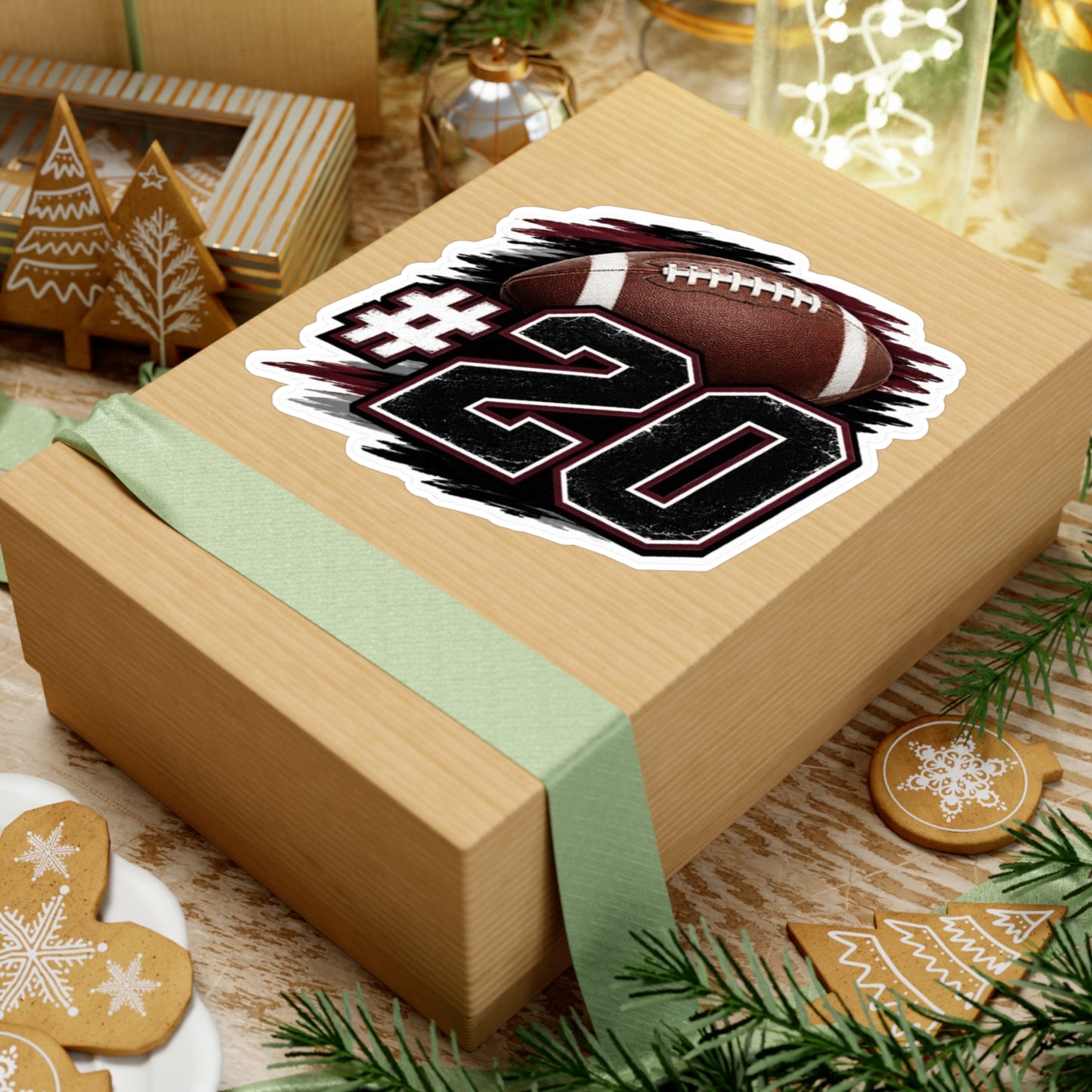 #20 Football Number Vinyl Sticker — Custom Player Jersey Decal