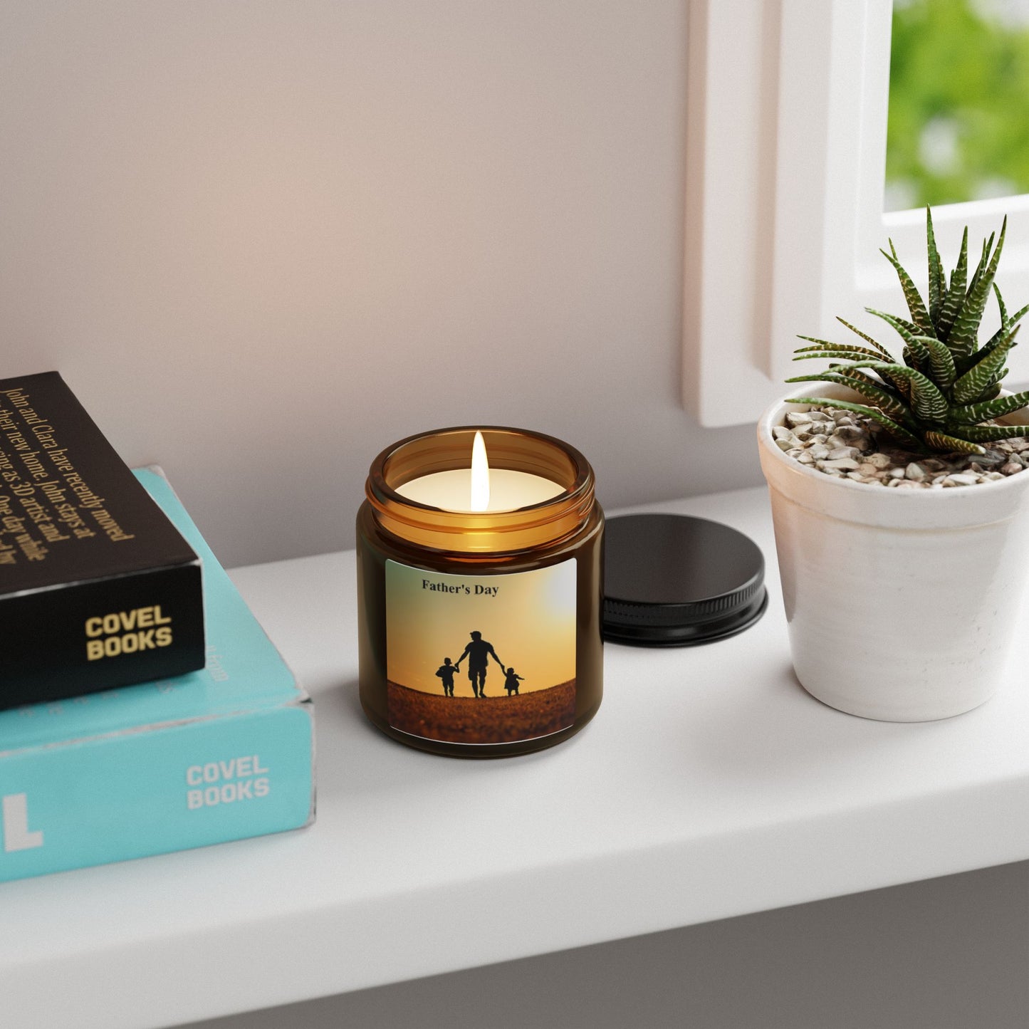 Father's Day Soy Candle — Amber Jar Scented Candle (Gift for Dad)