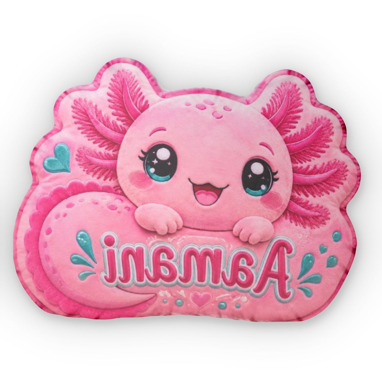 Personalized Axolotl Pillow – Cute Custom Name Plush Cushion for Kids’ Bedroom, Nursery & Gifts