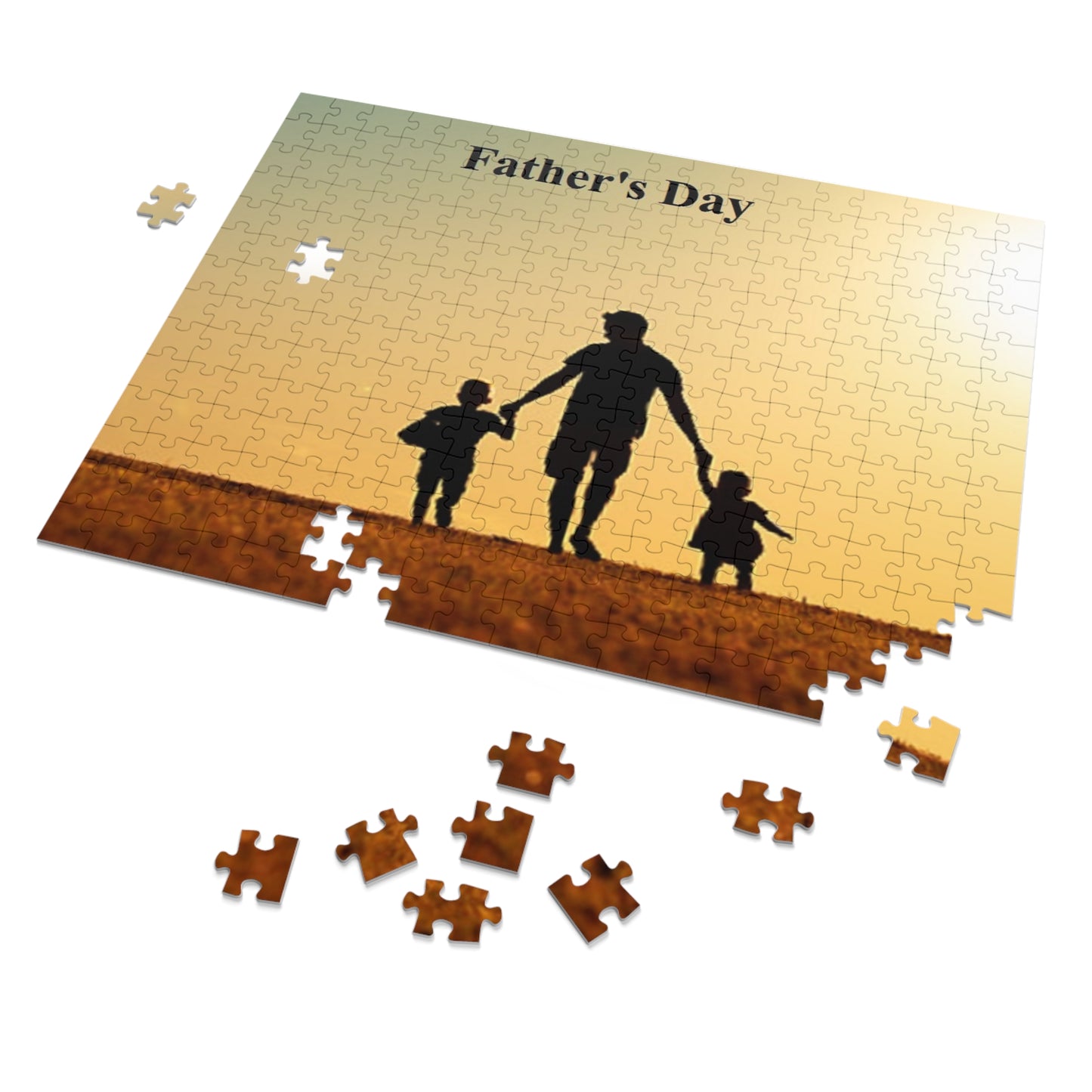 Father's Day Silhouette Jigsaw Puzzle with Tin