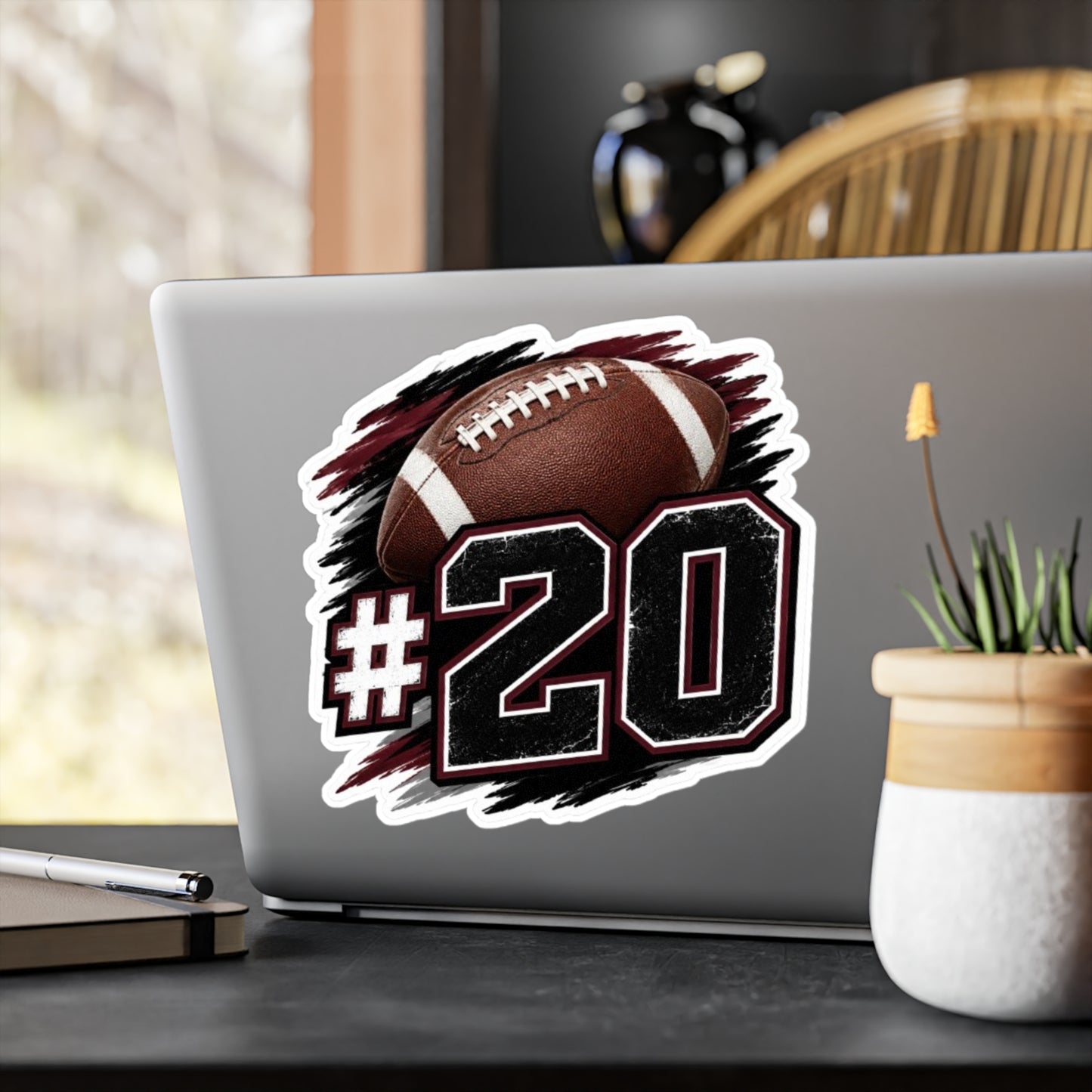 #20 Football Number Vinyl Sticker — Custom Player Jersey Decal