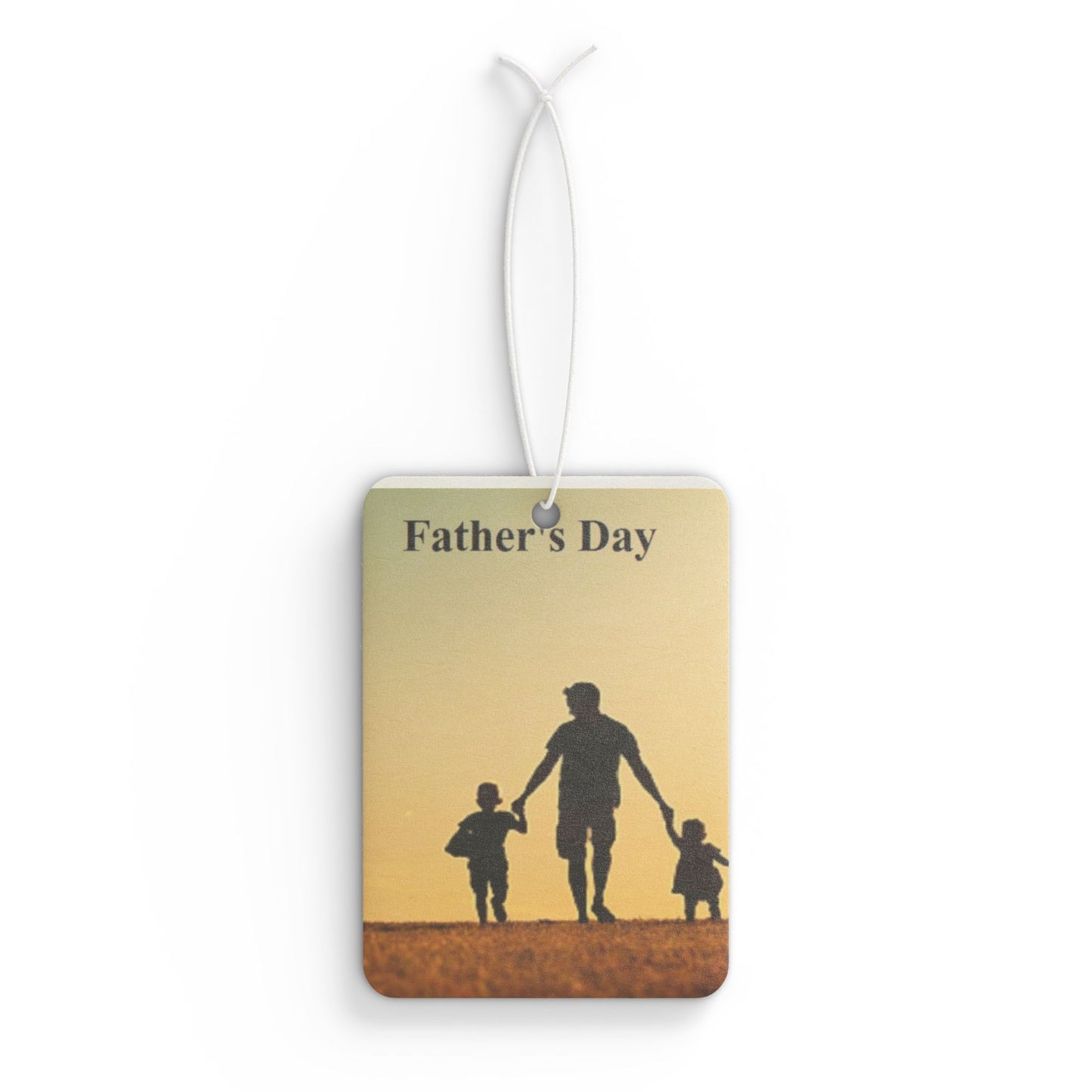 Father's Day Car Air Freshener — Silhouette Dad with Kids, Sentimental Gift for Dad