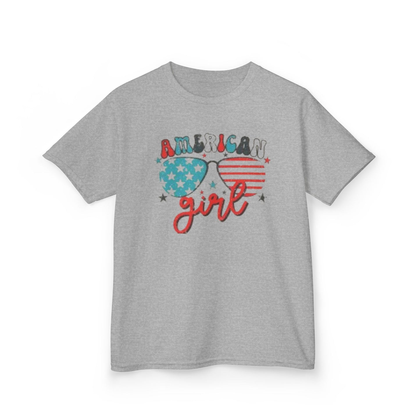Kids Tee — "American Girl" Patriotic Sunglasses Graphic (4th of July)