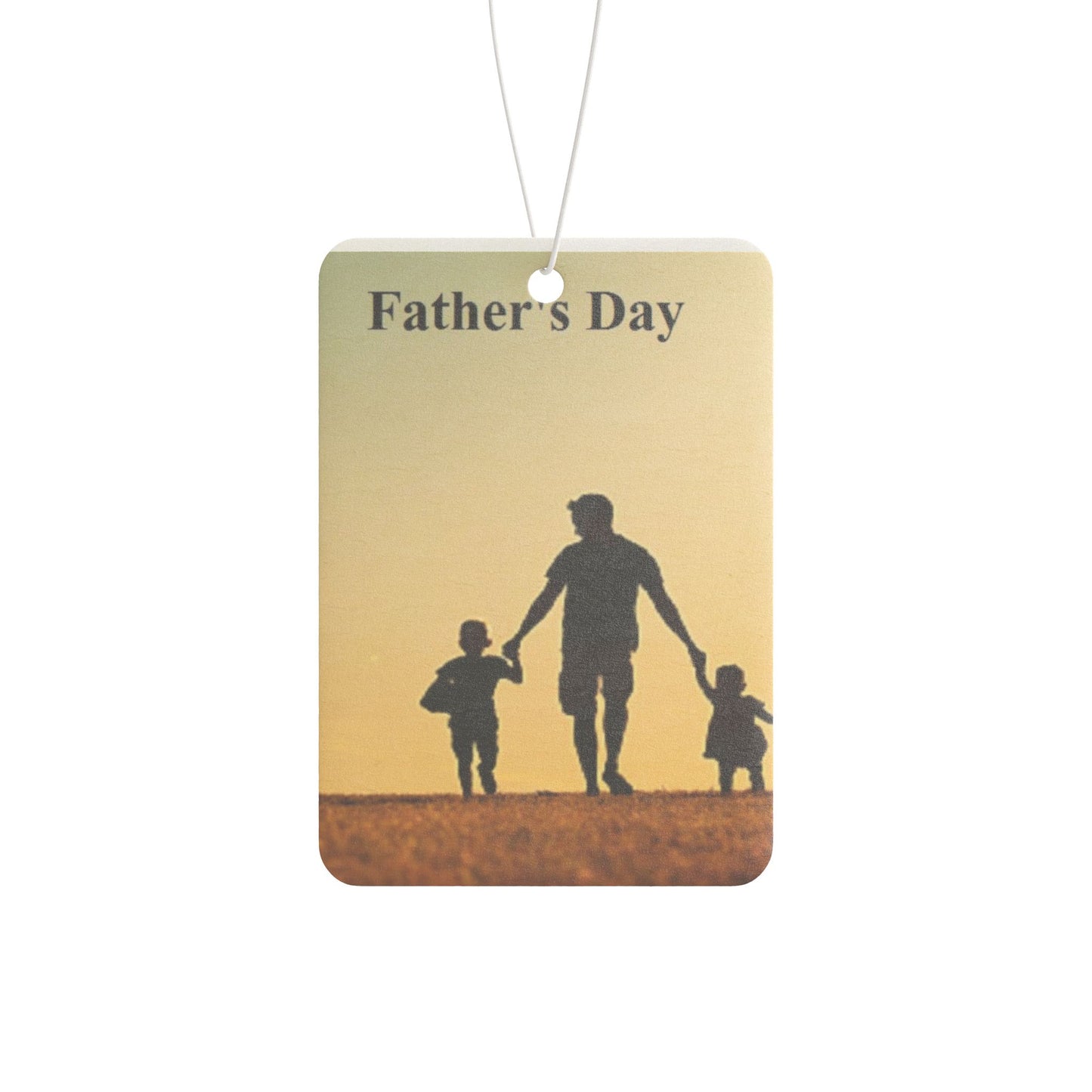 Father's Day Car Air Freshener — Silhouette Dad with Kids, Sentimental Gift for Dad