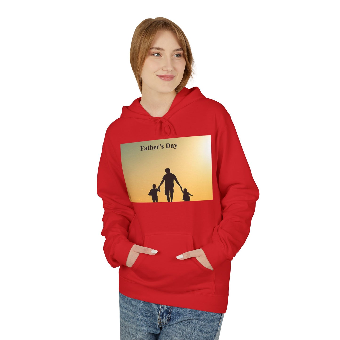 Father’s Day Hoodie – Silhouette Dad with Kids Sunset Sweatshirt