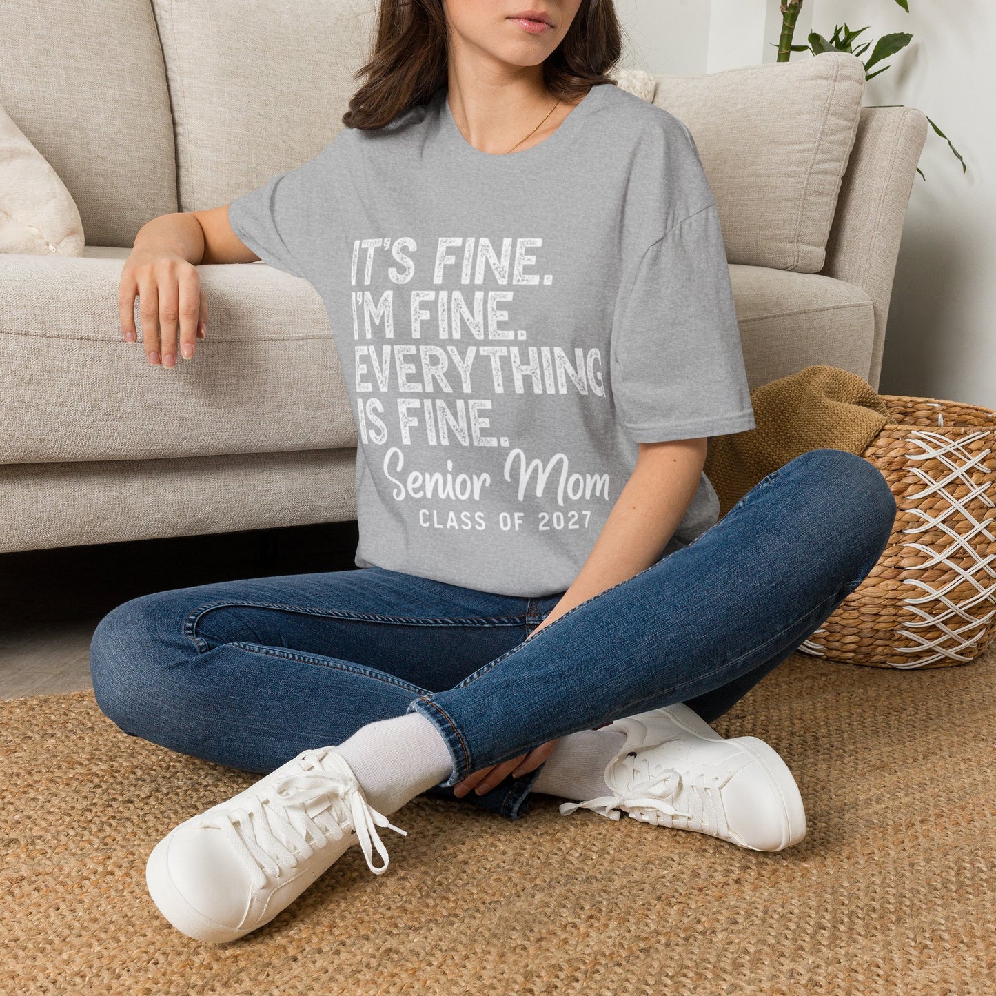 Senior Mom T‑Shirt — "It's Fine. I'm Fine. Everything is Fine." Graduation Mom Tee