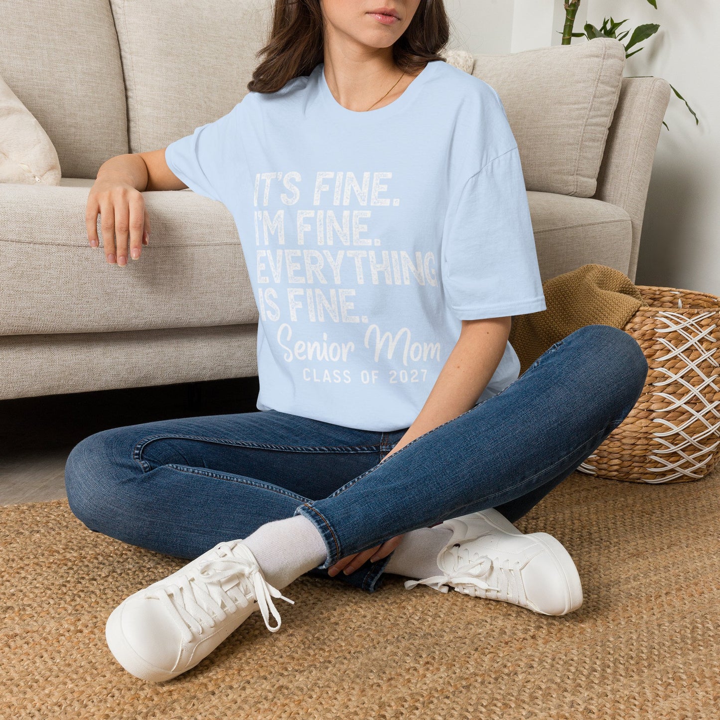 Senior Mom T‑Shirt — "It's Fine. I'm Fine. Everything is Fine." Graduation Mom Tee