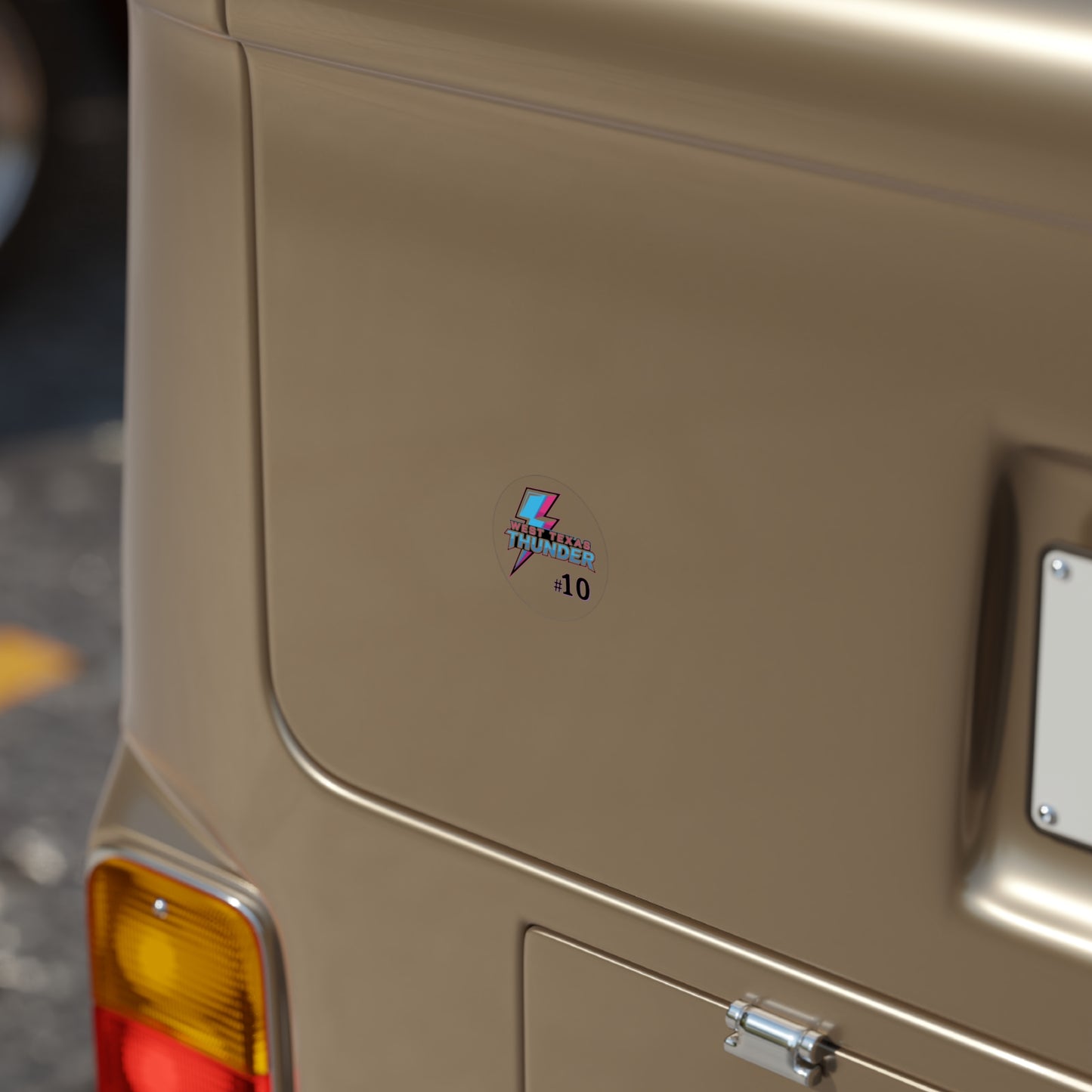 West Texas Thunder Round Sticker - #10 Transparent Outdoor Decal