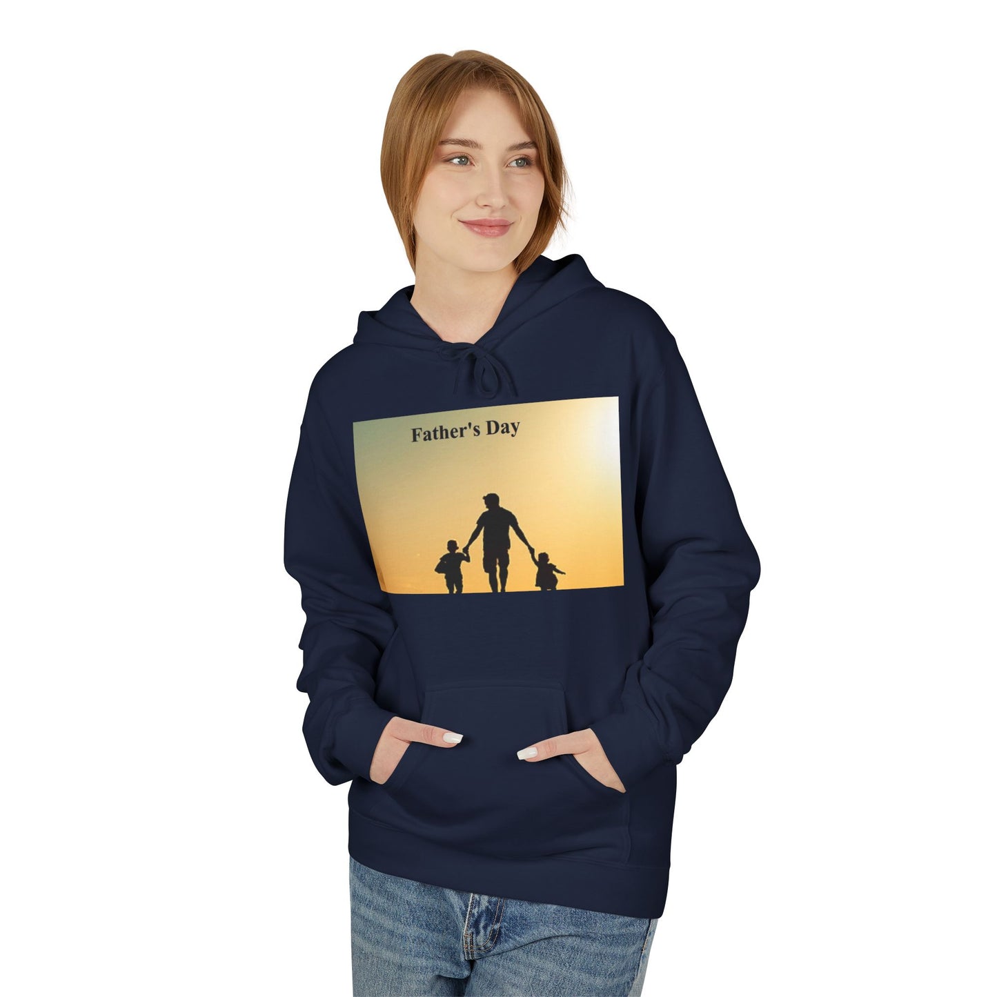 Father’s Day Hoodie – Silhouette Dad with Kids Sunset Sweatshirt