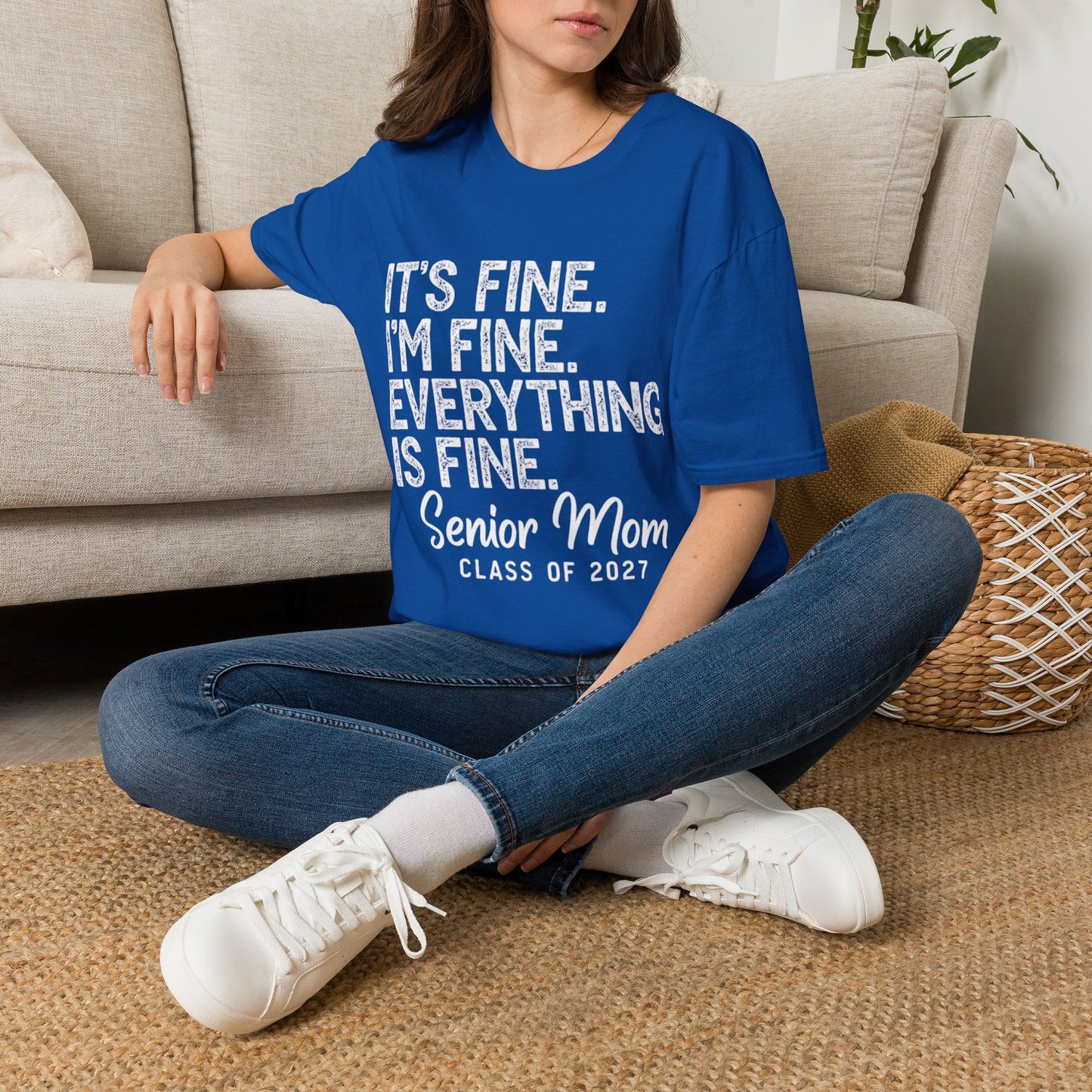 Senior Mom T‑Shirt — "It's Fine. I'm Fine. Everything is Fine." Graduation Mom Tee