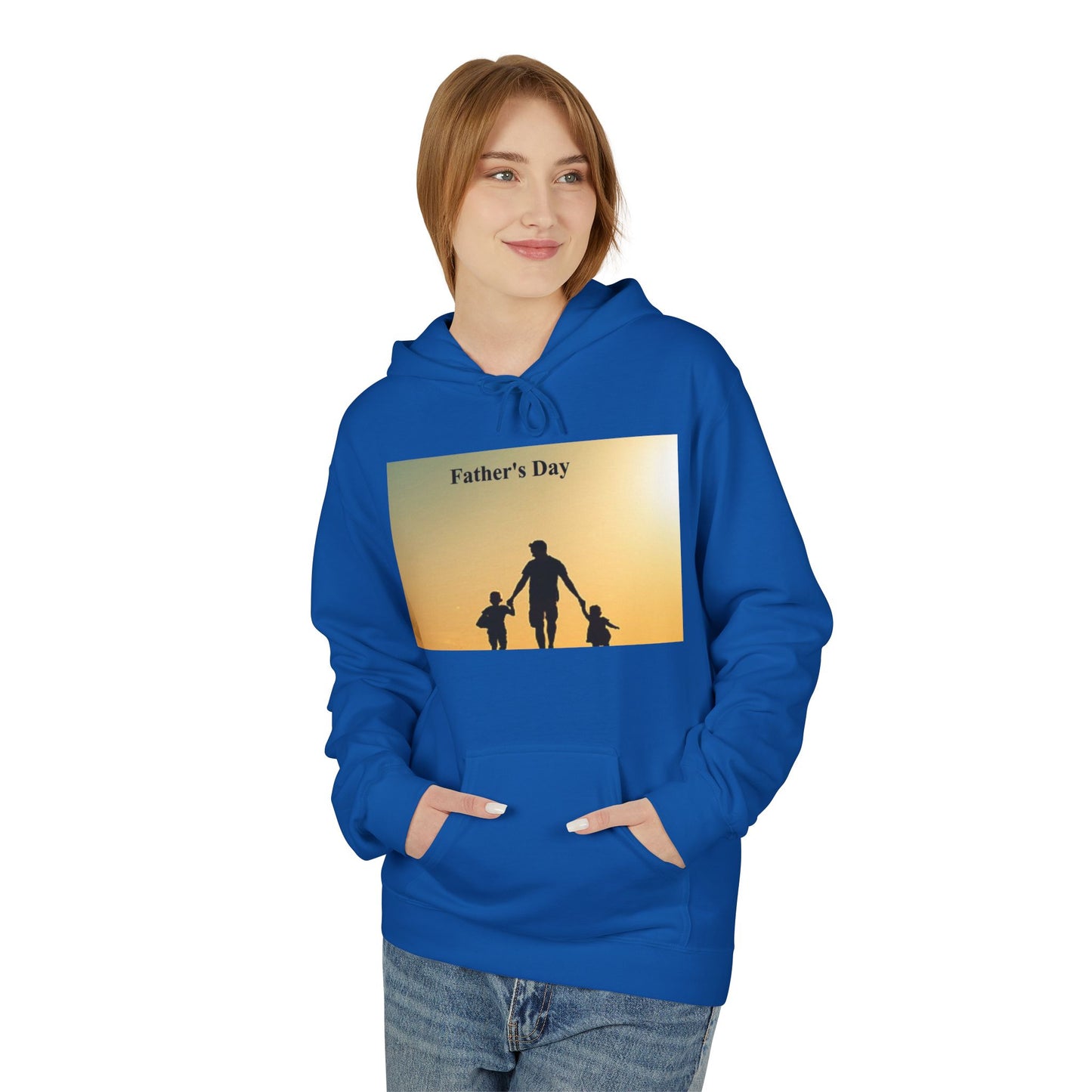 Father’s Day Hoodie – Silhouette Dad with Kids Sunset Sweatshirt