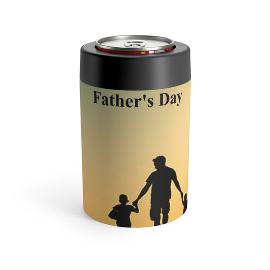 Father's Day Can Holder – Silhouette Dad & Kids Sunset Beverage Cozy