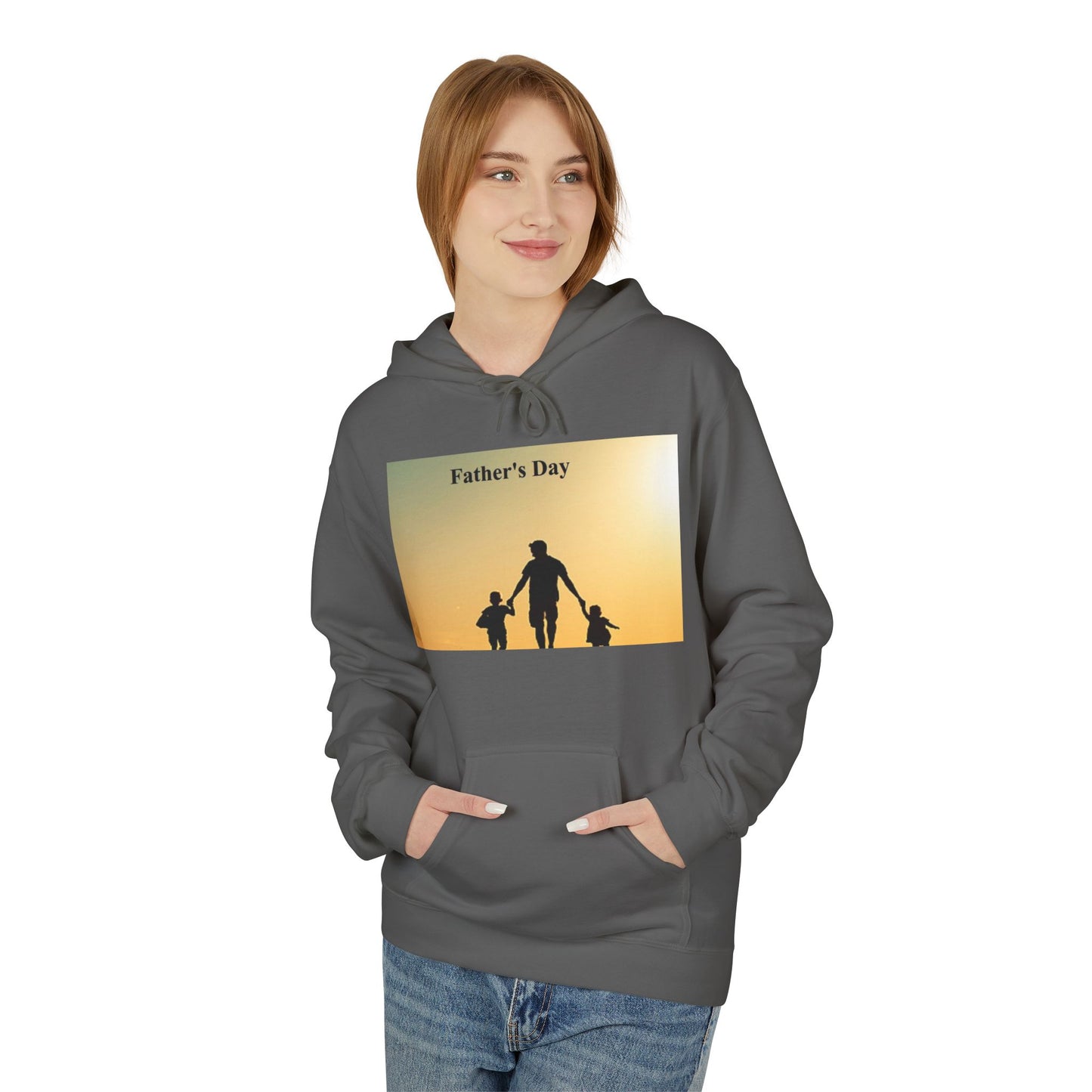 Father’s Day Hoodie – Silhouette Dad with Kids Sunset Sweatshirt