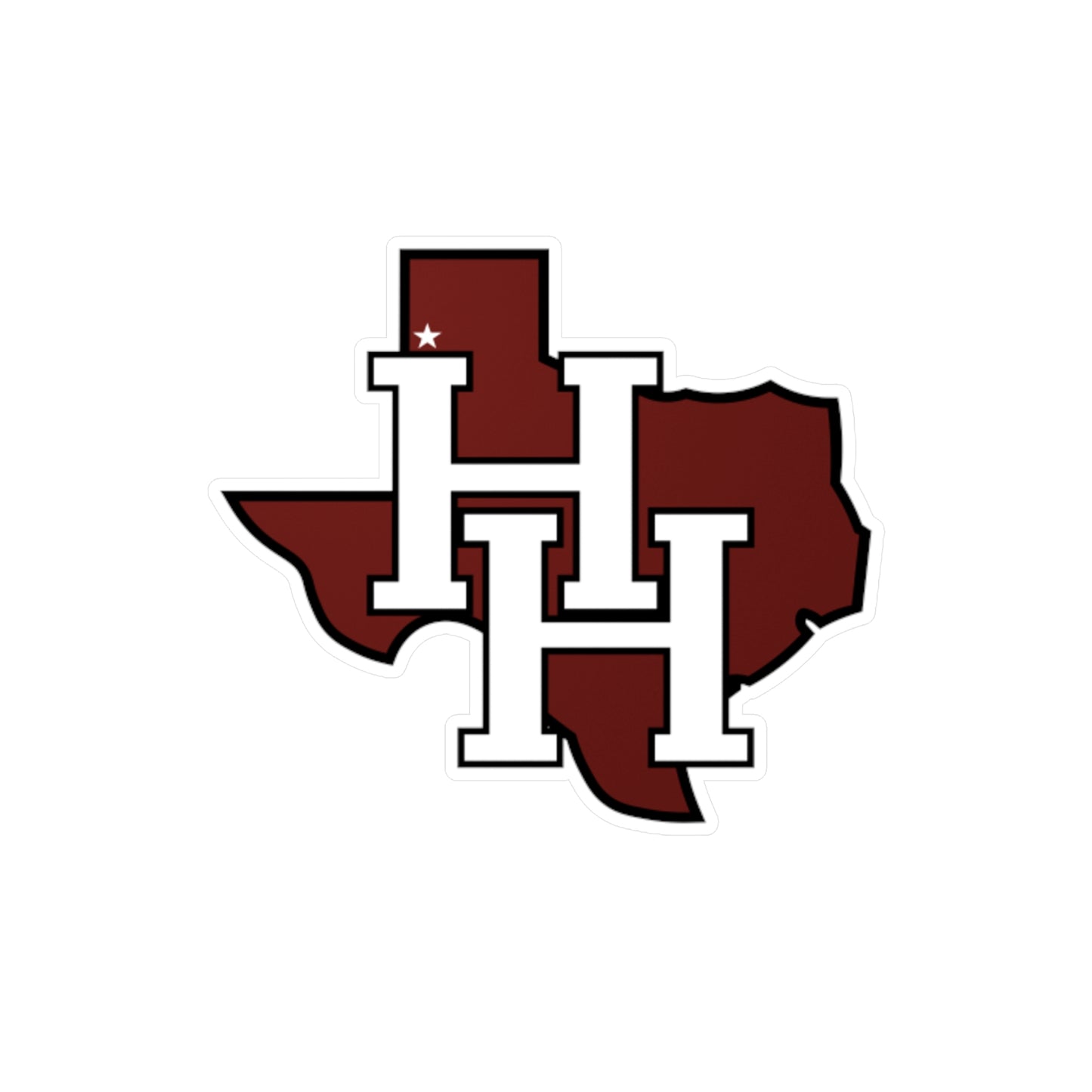 Hereford Texas HH Monogram Vinyl Sticker — Kiss-Cut Decal