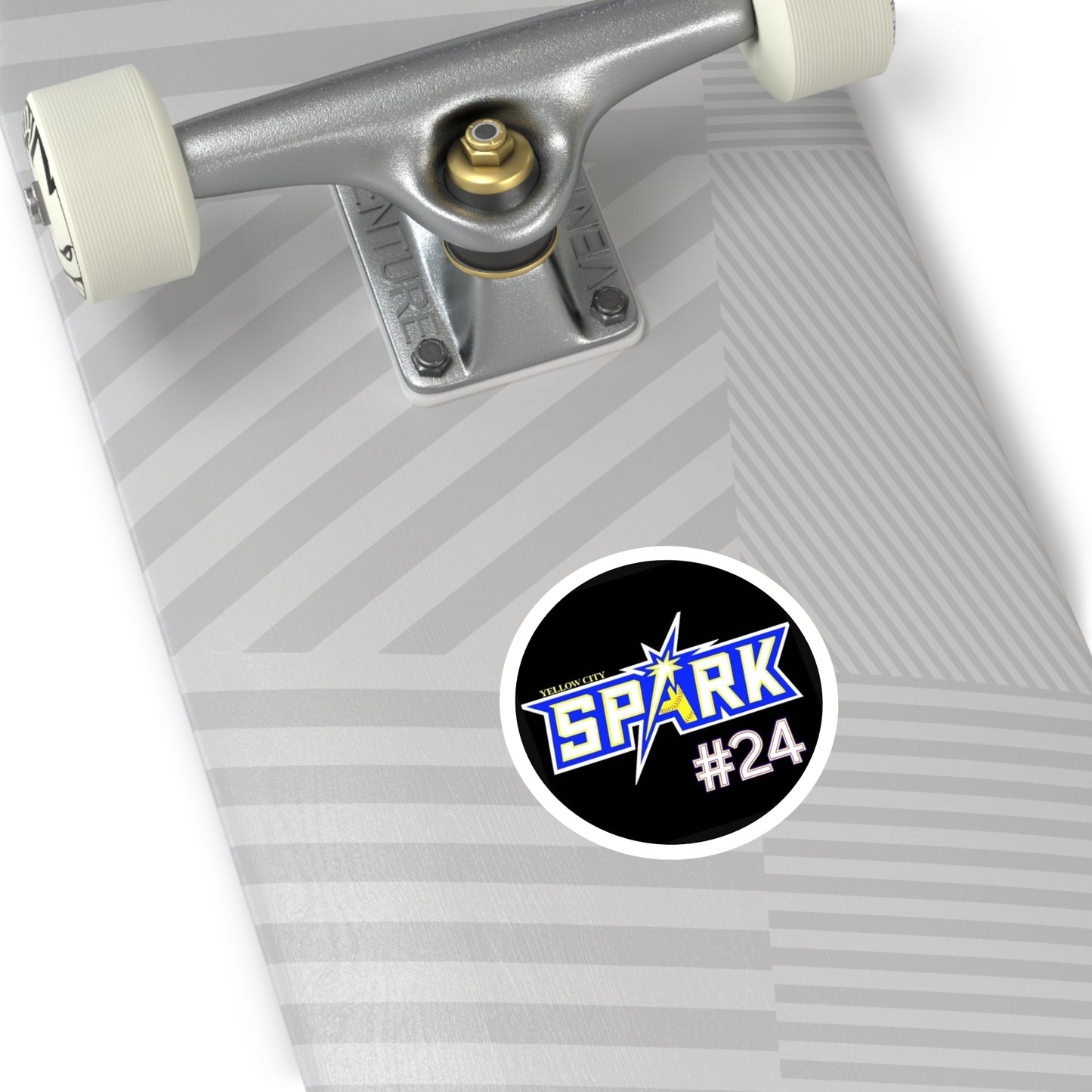 Spark #24 Round Sticker — Yellow City Team Logo Indoor/Outdoor