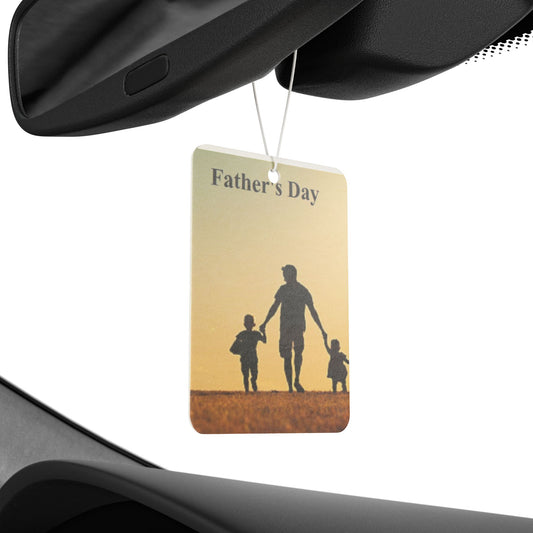 Father's Day Car Air Freshener — Silhouette Dad with Kids, Sentimental Gift for Dad
