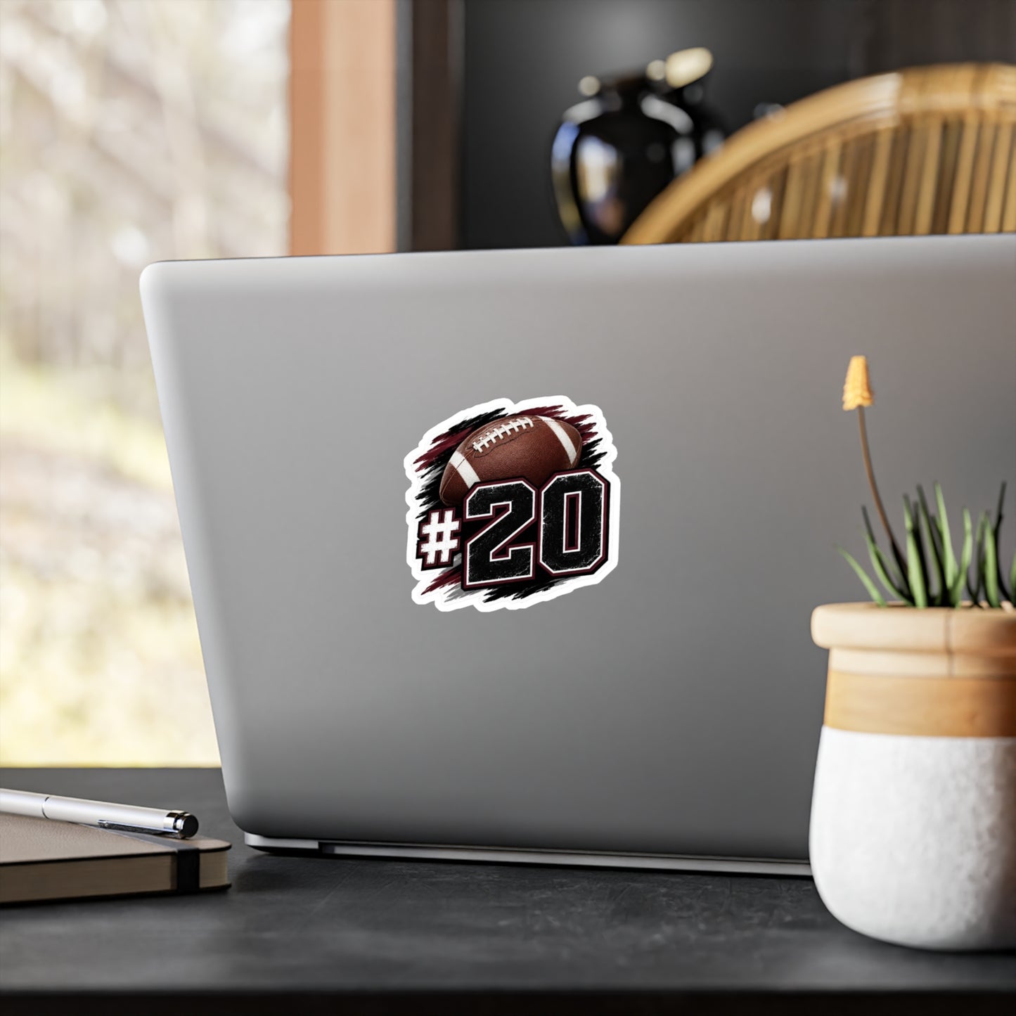 #20 Football Number Vinyl Sticker — Custom Player Jersey Decal
