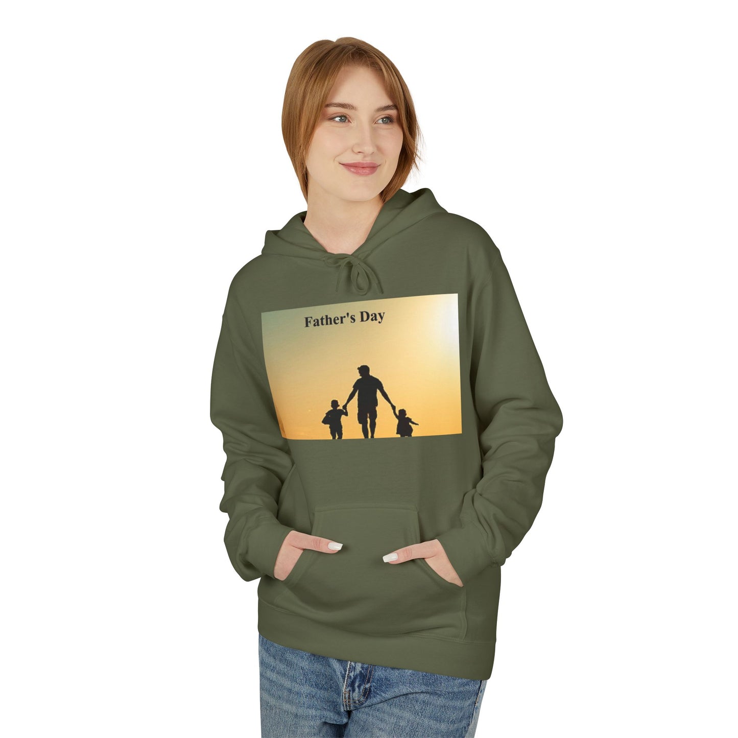 Father’s Day Hoodie – Silhouette Dad with Kids Sunset Sweatshirt
