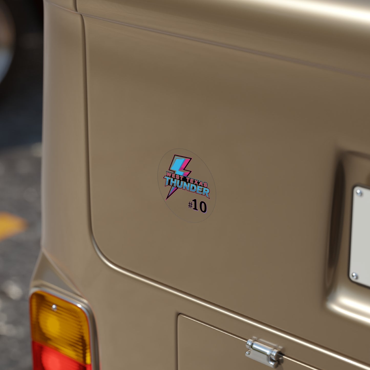 West Texas Thunder Round Sticker - #10 Transparent Outdoor Decal