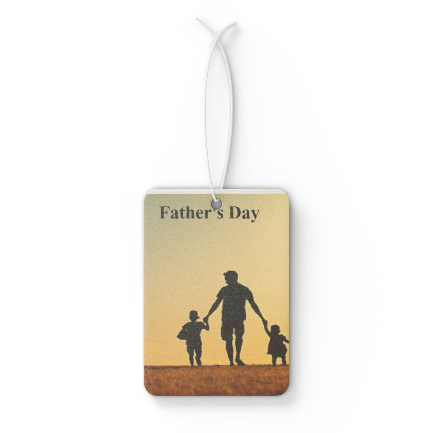 Father's Day Car Air Freshener — Silhouette Dad with Kids, Sentimental Gift for Dad