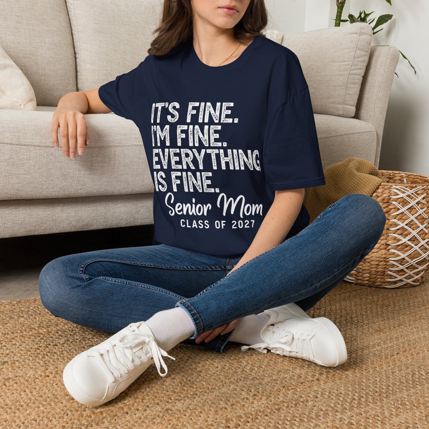 Senior Mom T‑Shirt — "It's Fine. I'm Fine. Everything is Fine." Graduation Mom Tee