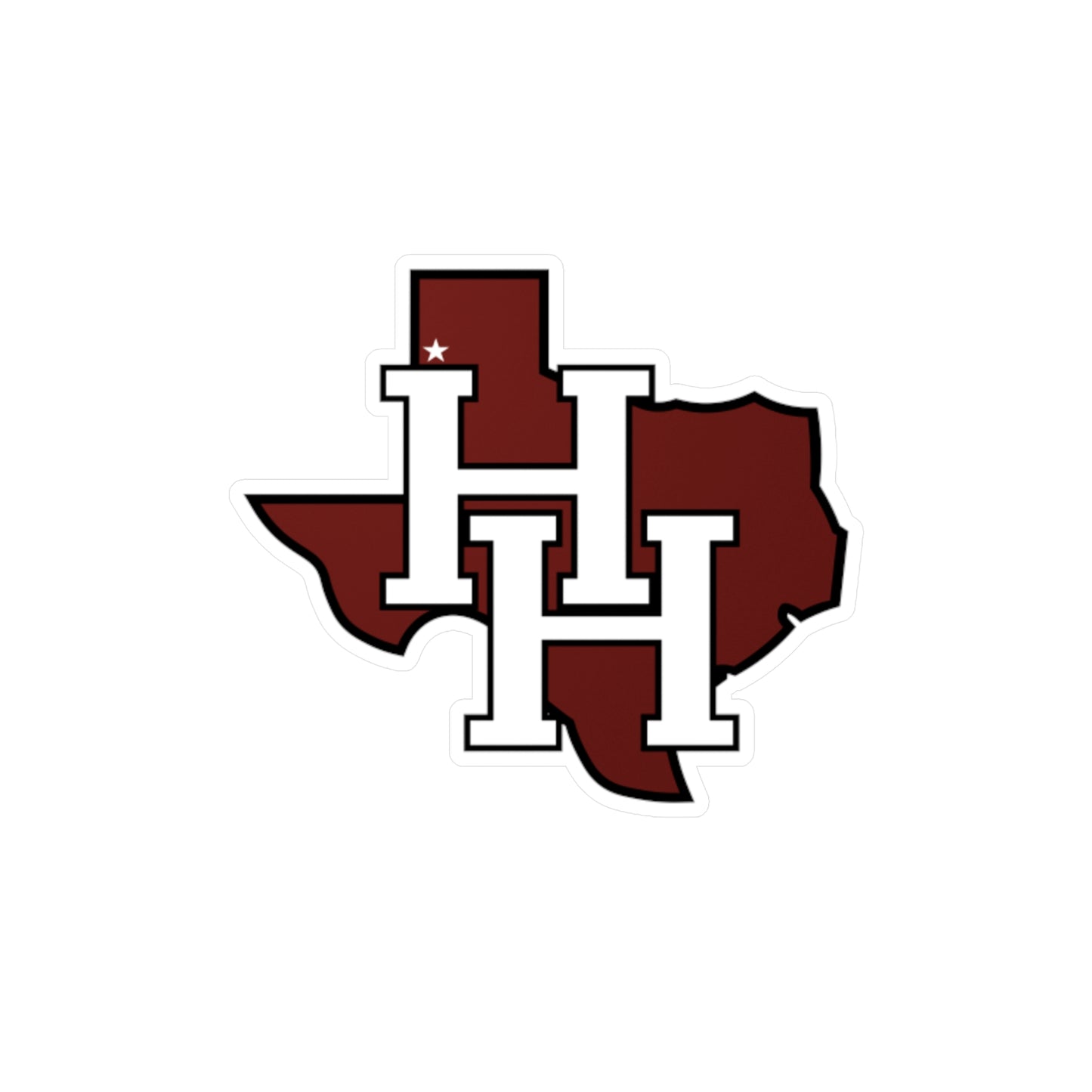 Hereford Texas HH Monogram Vinyl Sticker — Kiss-Cut Decal