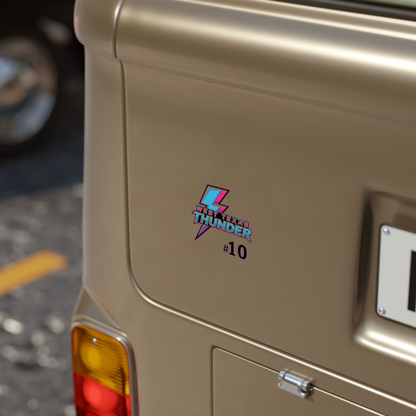 West Texas Thunder Round Sticker - #10 Transparent Outdoor Decal