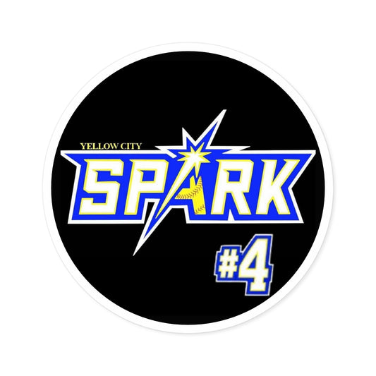 Round Spark Team Sticker — Yellow City SPARK #4 (Indoor/Outdoor)