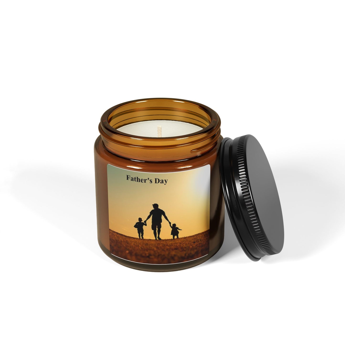 Father's Day Soy Candle — Amber Jar Scented Candle (Gift for Dad)