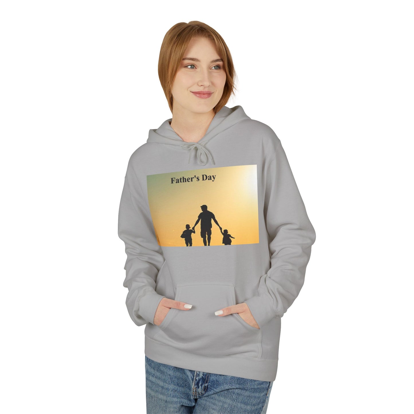 Father’s Day Hoodie – Silhouette Dad with Kids Sunset Sweatshirt