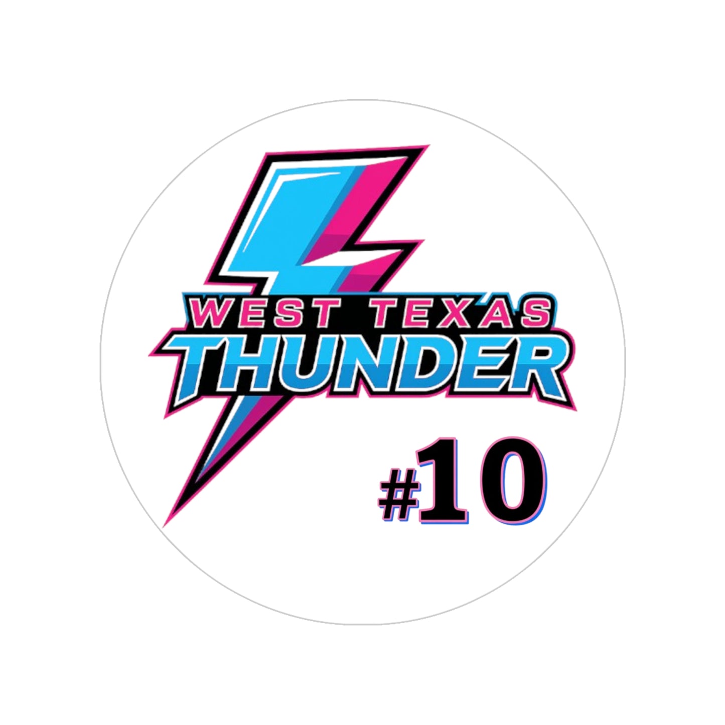 West Texas Thunder Round Sticker - #10 Transparent Outdoor Decal