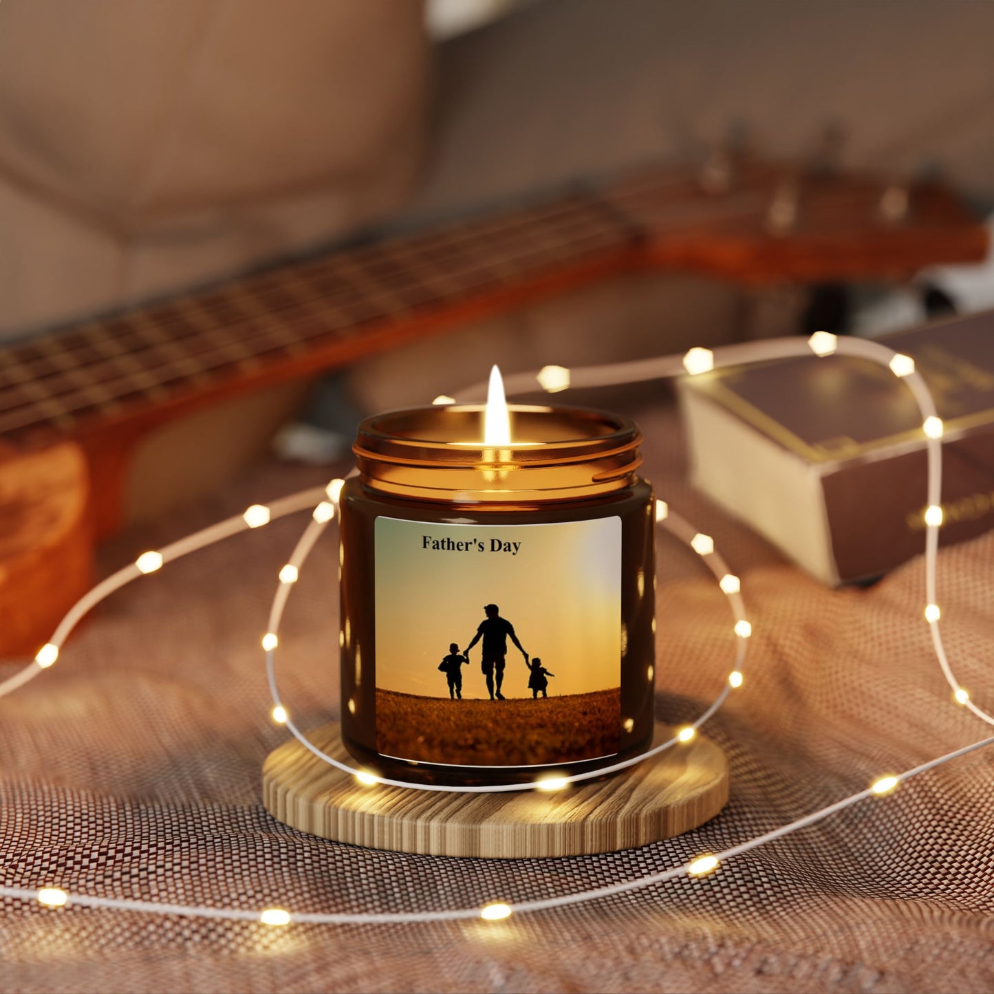 Father's Day Soy Candle — Amber Jar Scented Candle (Gift for Dad)