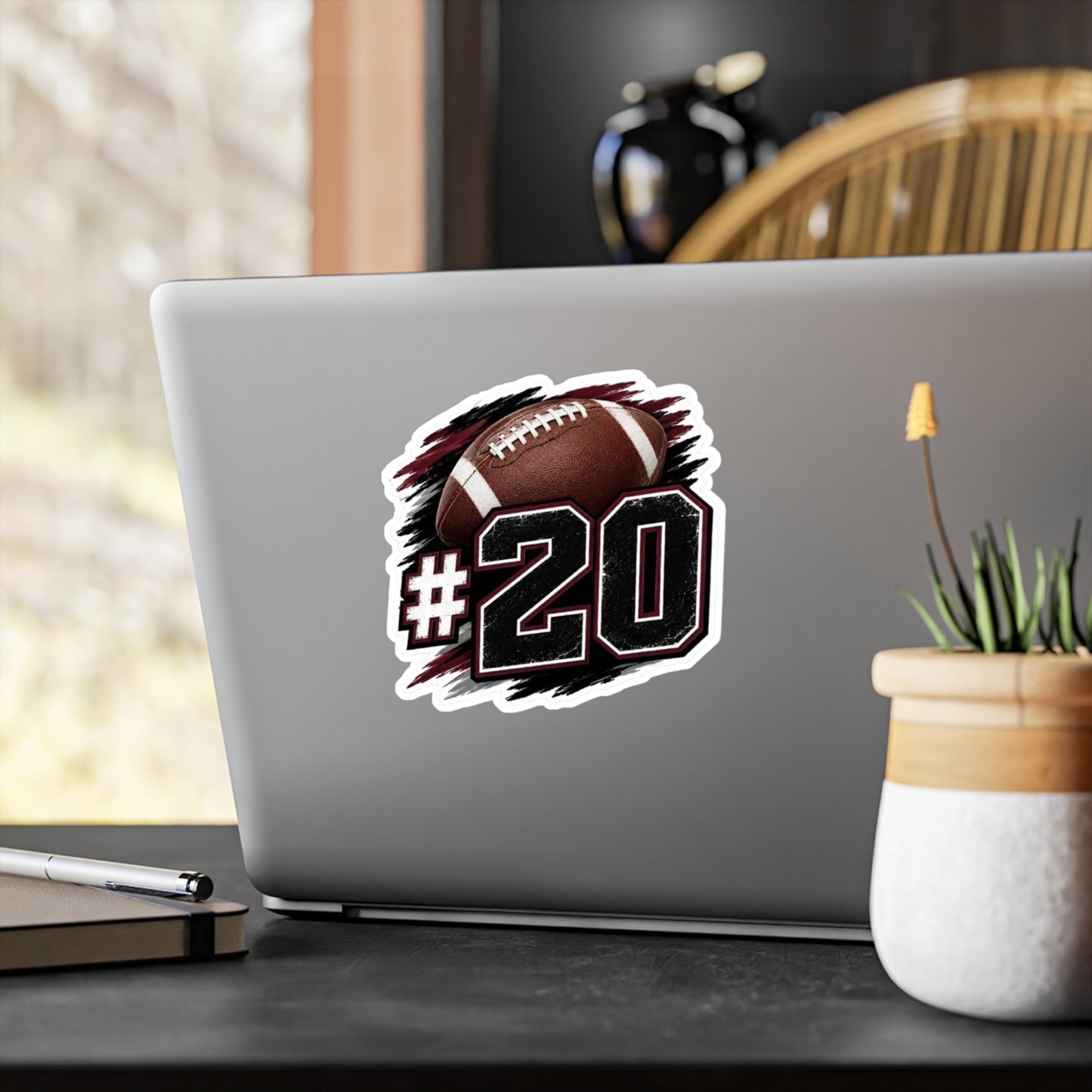 #20 Football Number Vinyl Sticker — Custom Player Jersey Decal