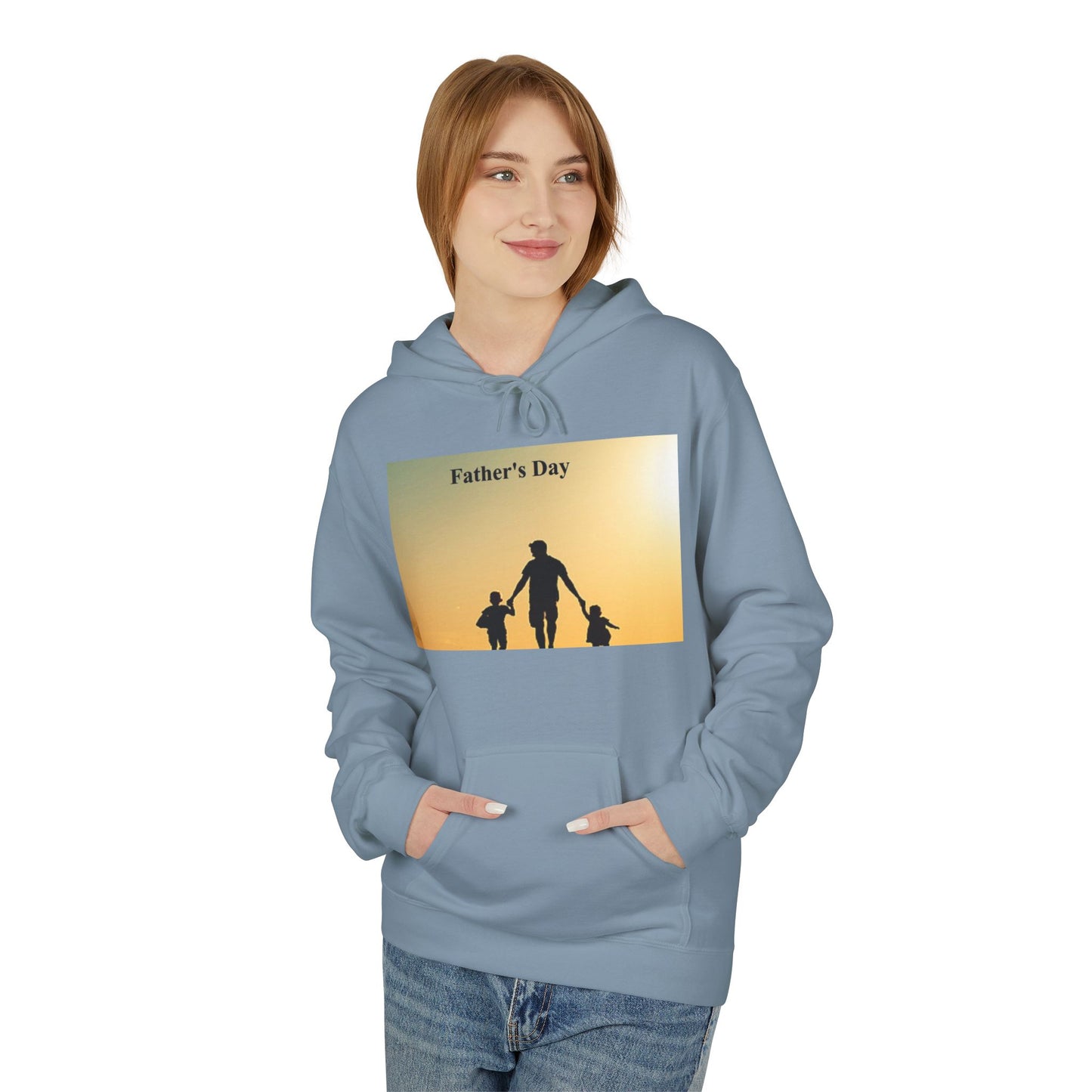 Father’s Day Hoodie – Silhouette Dad with Kids Sunset Sweatshirt