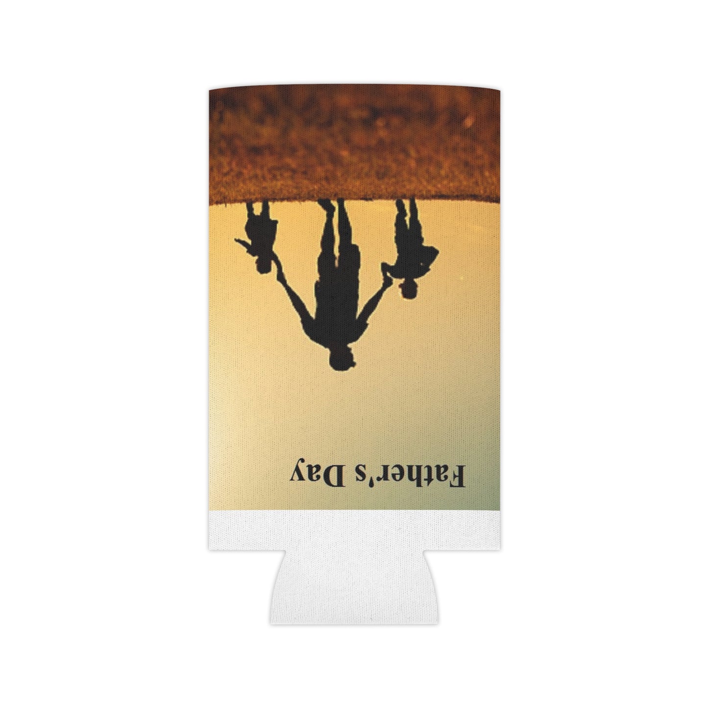 Father's Day Can Cooler - Silhouette Dad with Kids Sunset Beer Koozie