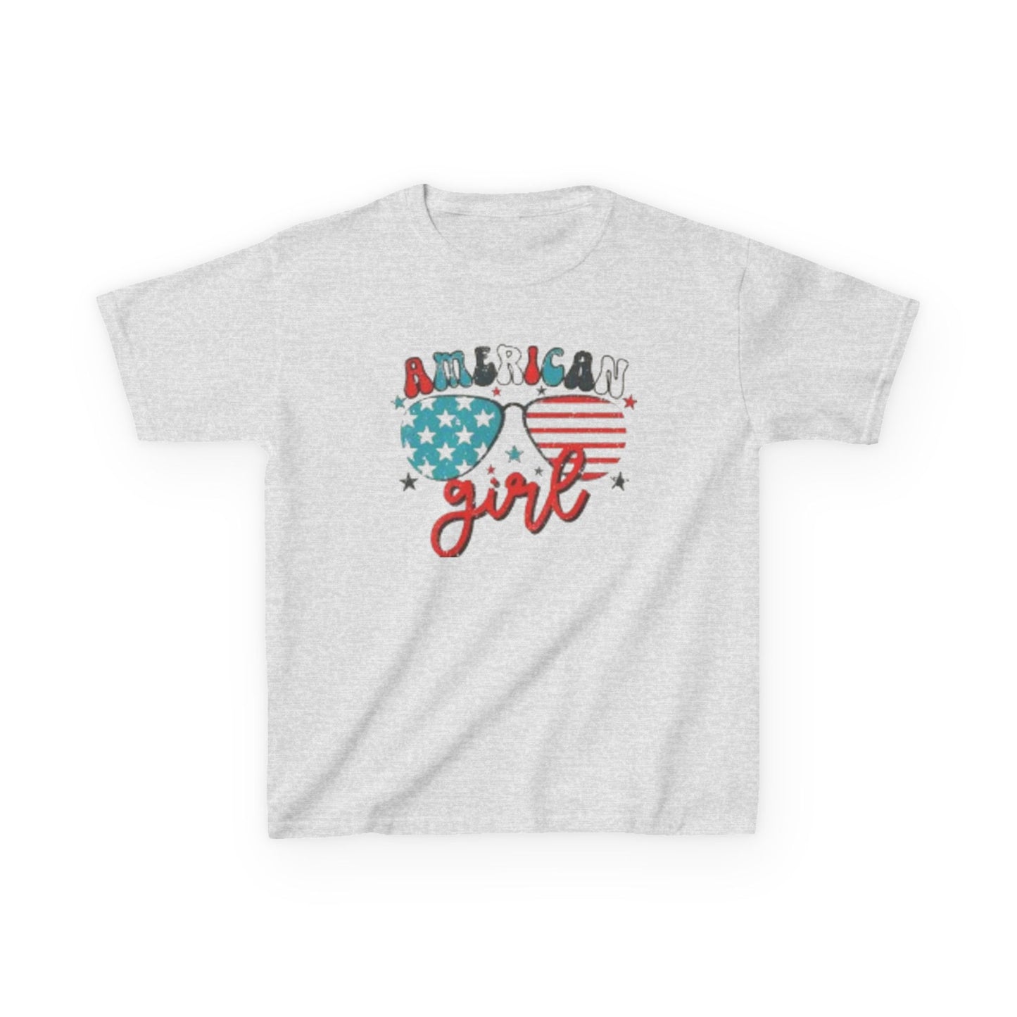 Kids Tee — "American Girl" Patriotic Sunglasses Graphic (4th of July)
