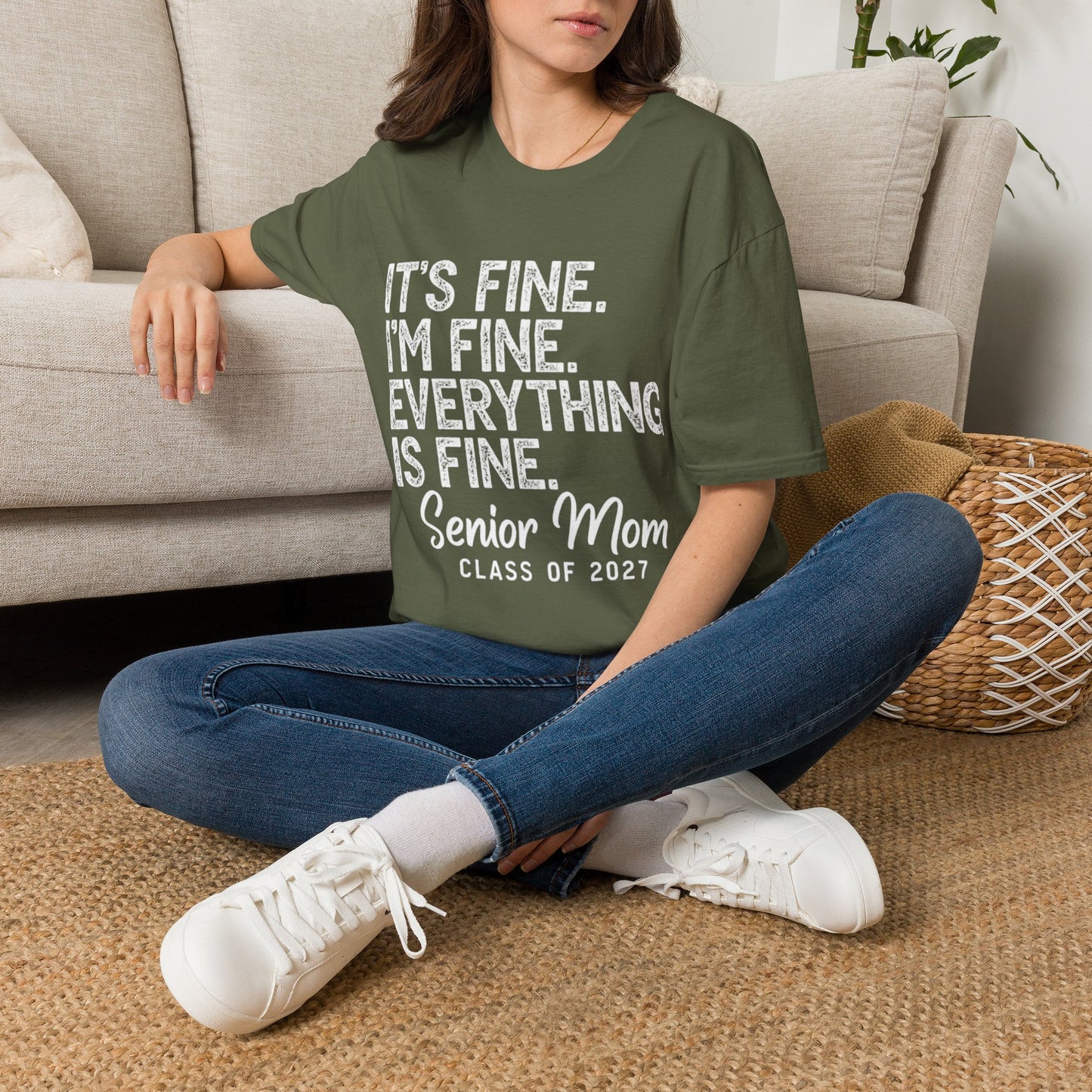 Senior Mom T‑Shirt — "It's Fine. I'm Fine. Everything is Fine." Graduation Mom Tee