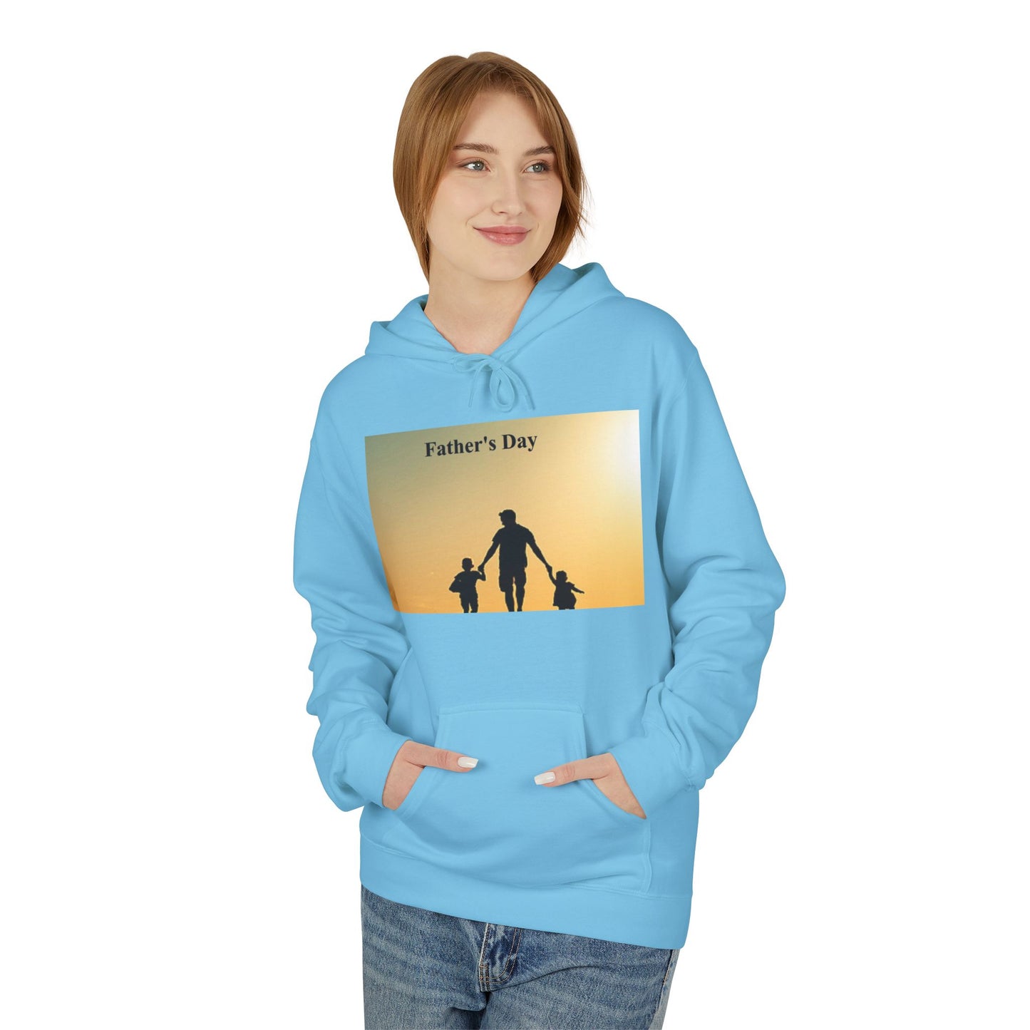 Father’s Day Hoodie – Silhouette Dad with Kids Sunset Sweatshirt