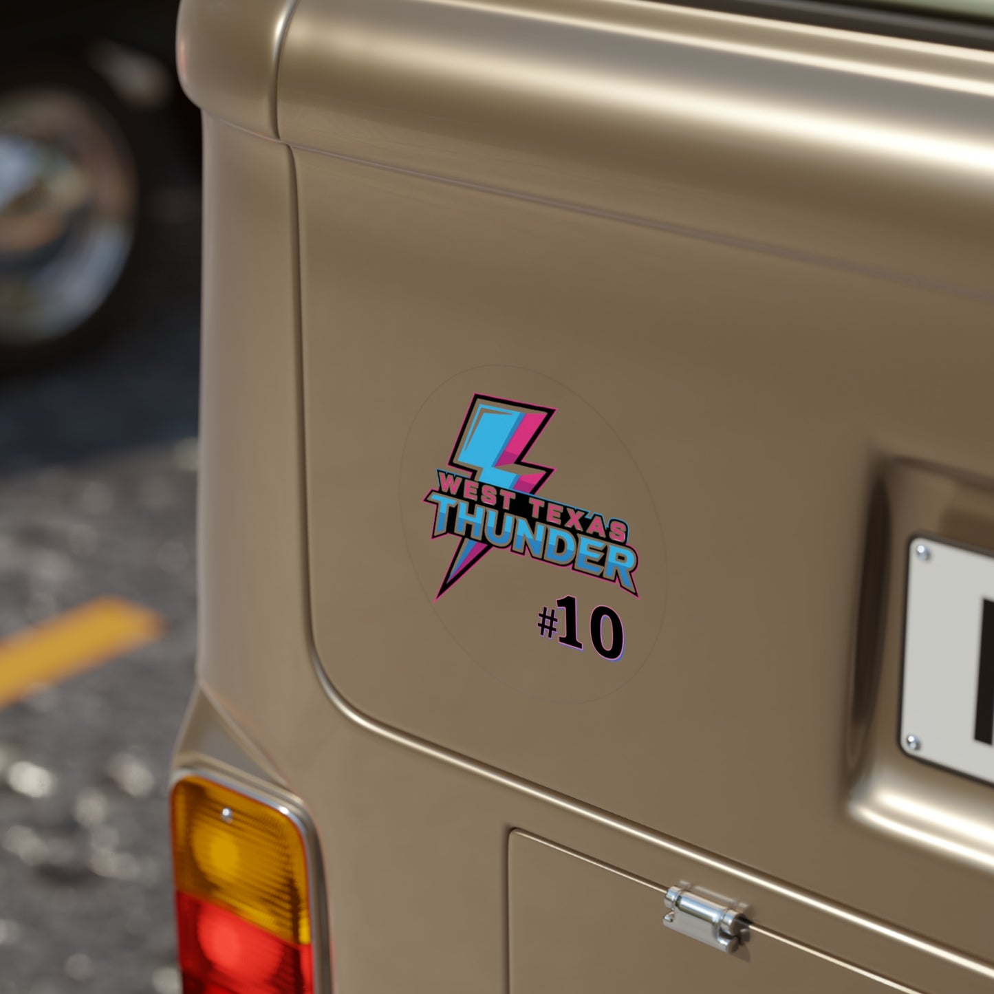 West Texas Thunder Round Sticker - #10 Transparent Outdoor Decal