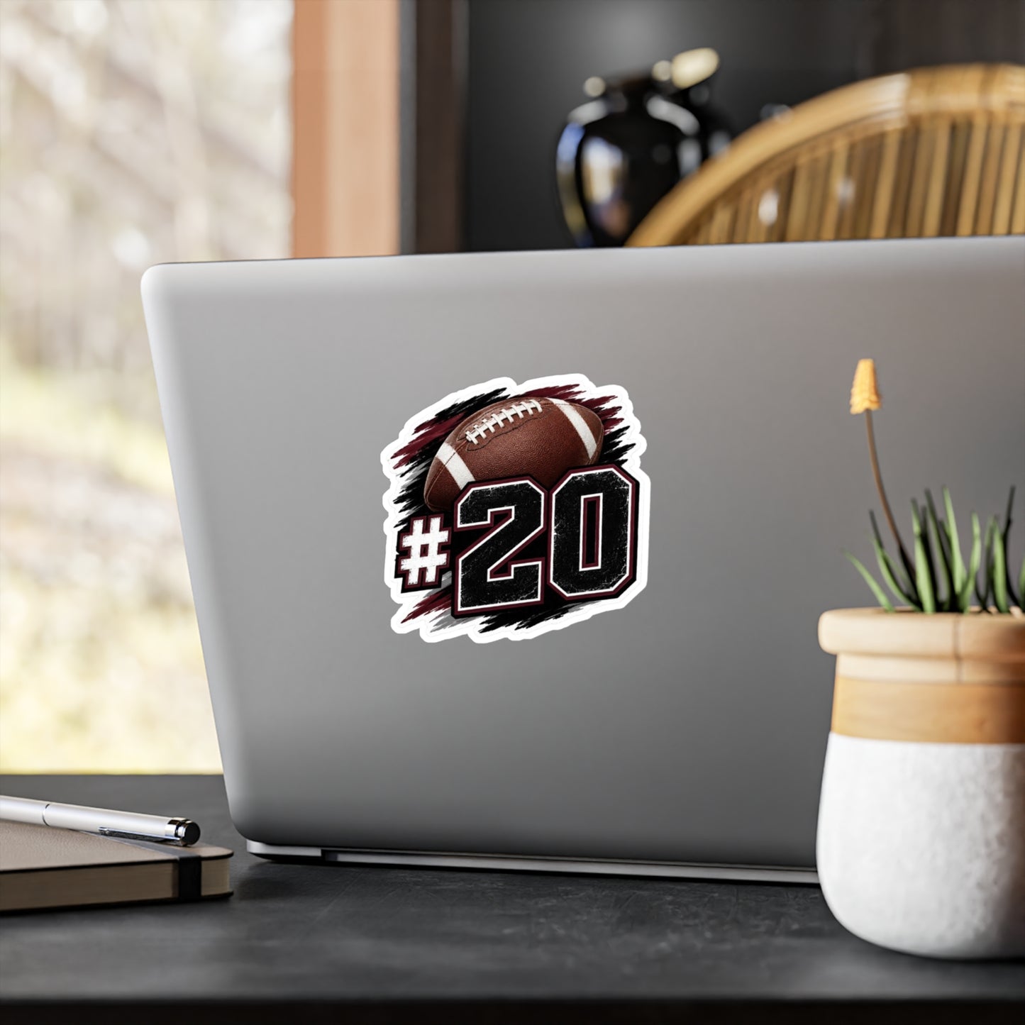 #20 Football Number Vinyl Sticker — Custom Player Jersey Decal