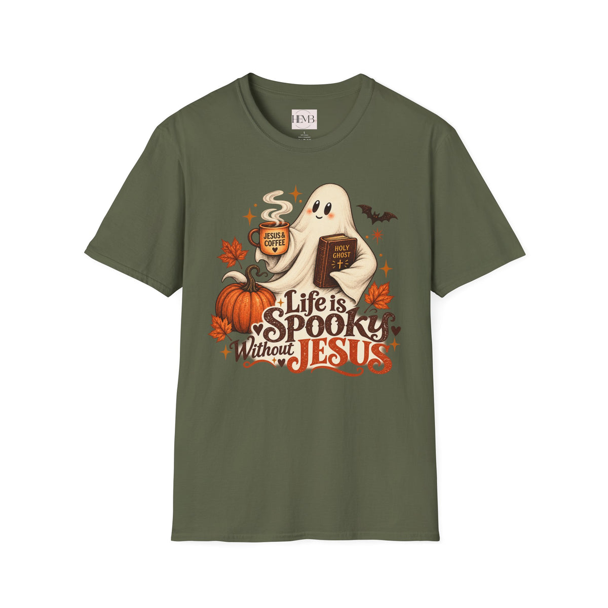 Life Is Spooky Without Jesus T-Shirt — Christian Halloween Ghost Tee