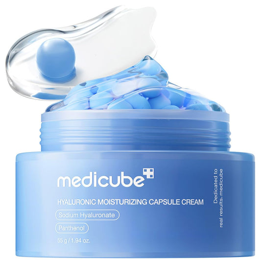 medicube Capsule Cream with Hyaluronic Acid | 120H Lasting Hydration, Barrier Care, Calming Daily Facial Moisturizer For All Skin Types | Panthenol & Ceramides | Korean Skincare