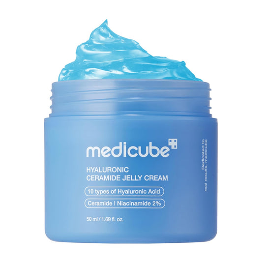 medicube Jelly Cream with Hyaluronic Acid | Daily Moisturizer for All Skin Types | Long-lasting Hydration with Hyaluronic Acid, Ceramides, Multi Peptides | Supports Skin's Natural Barrier