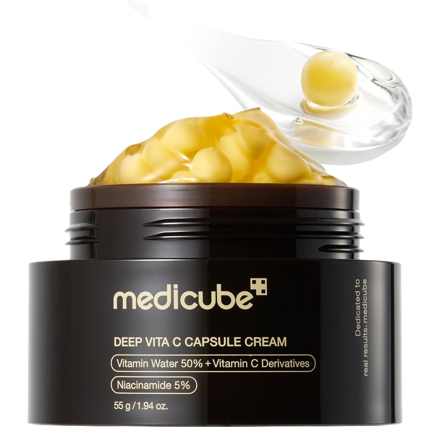 medicube Capsule Cream with Deep Vitamin C | Liposome Vitamin C Golden Capsule for Radiance & Firm-Looking Skin | Hydrating Glow Gel Texture | Korean Skincare